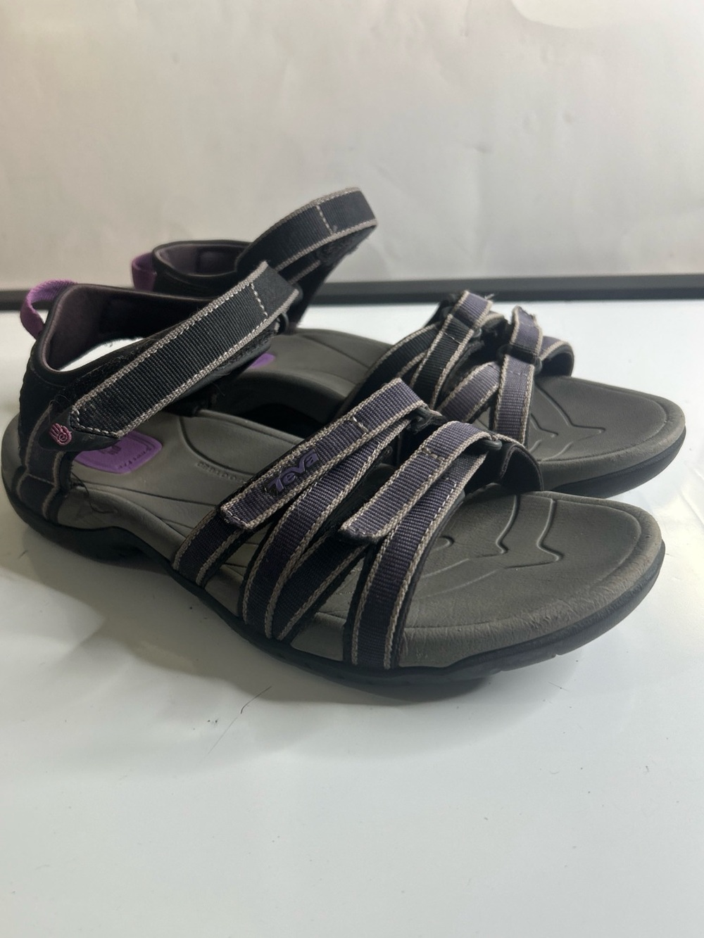 Teva Womens Outdoor Tirra Sandals Black And Purple Adjustable Straps Size 9